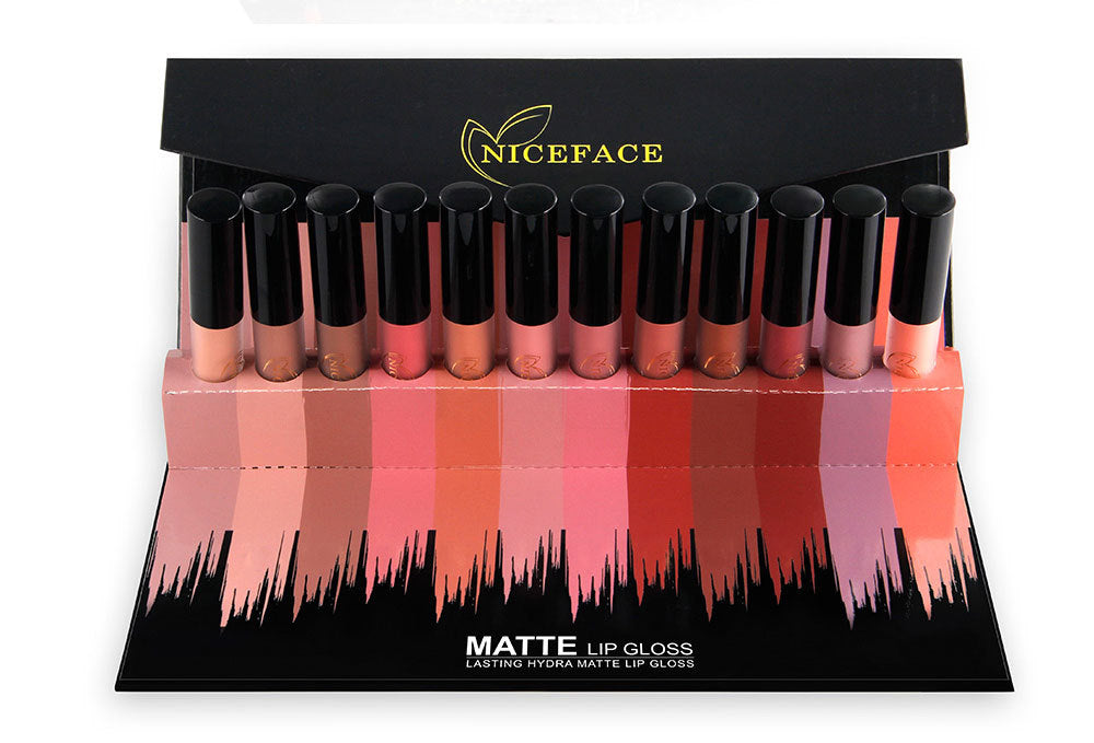 12 Color Matte Lipstick & Lip Gloss Combination Set