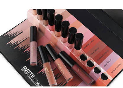 12 Color Matte Lipstick & Lip Gloss Combination Set