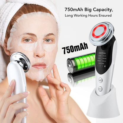 7-in-1 Facial Massager with EMS, Micro-current, LED Light, and Vibration