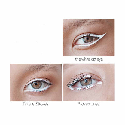 Set of 12 White Water-Repellent Precise Eyeliner Pencils for Eyes