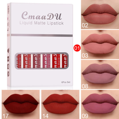 6 Pcs Set Liquid Matte Waterproof Lipstick-Long Lasting Lip Gloss