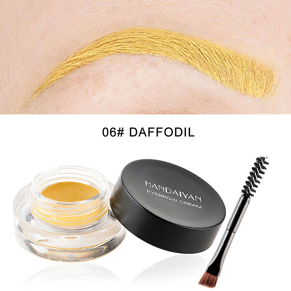 12 Color Super Waterproof Eyebrow Cream with Makeup Brush